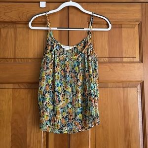BCBG pleated patterned tank top